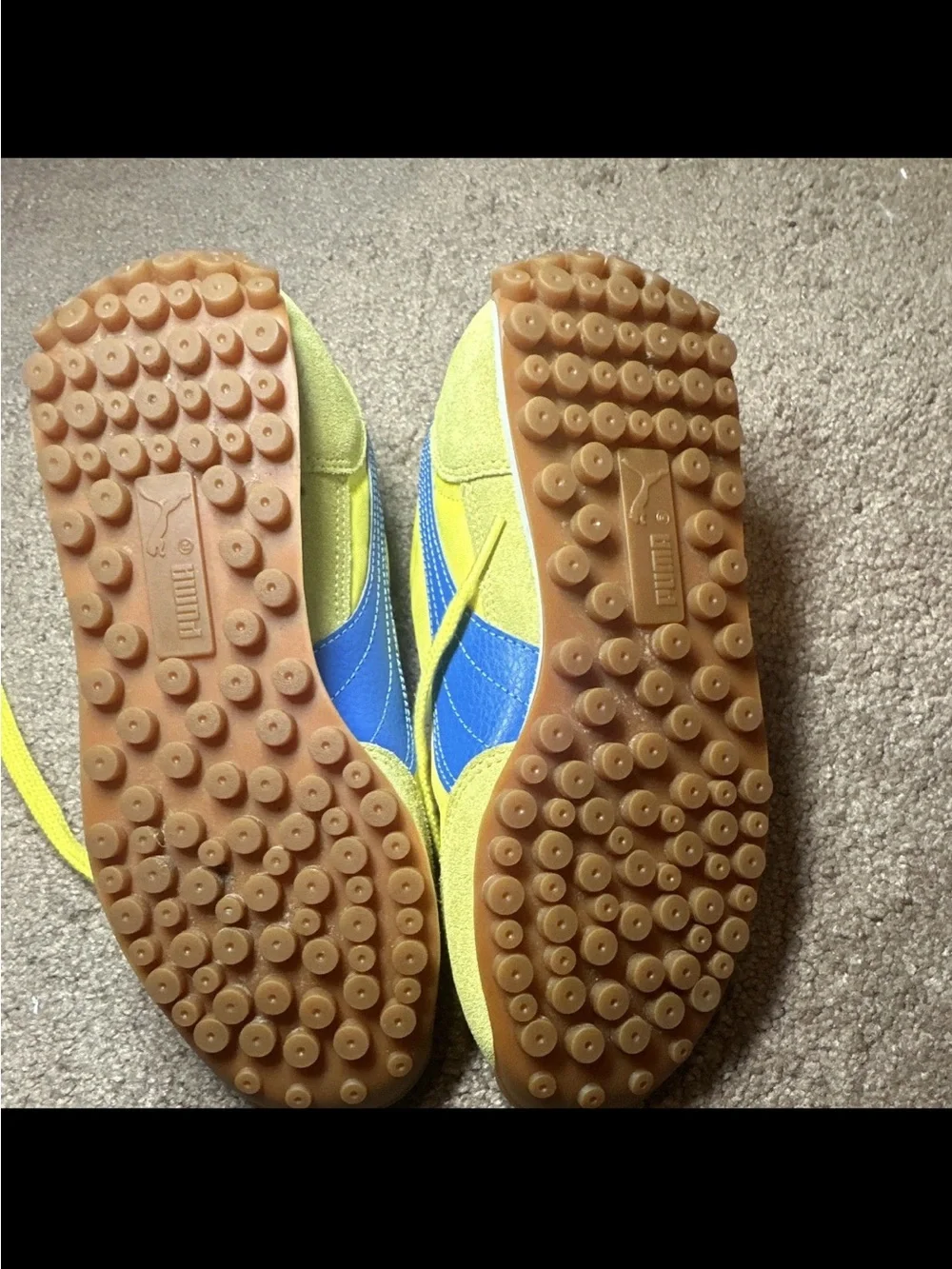PUMA Easy Rider Low Top Lace Up Sneakers Yellow/Blue Solid 399371-14 M5 W6.5